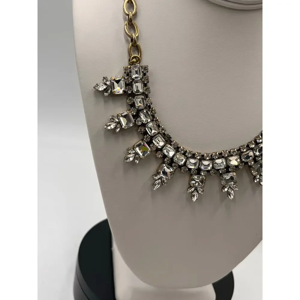 J. crew‎ Sparkling Rhinestone Fancy Bling Statement Gold Ox Necklace